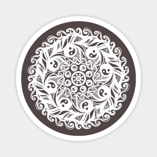 Yin Yang Mandala Design Filigree Magnet
